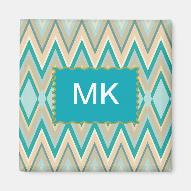 Aimant zigzag-téléphones diagonale (Devant)