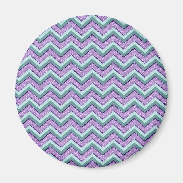 Aimant ZigZag turquoise et Améthyste (Devant)