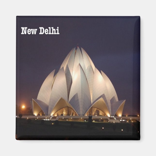 Aimant zIN023 LOTUS TEMPLE New Delhi, Inde, Fridge (Devant)