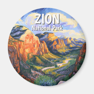 Aimant Zion National Park Angels Landing dans le style de