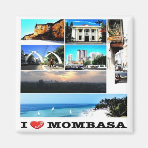 Aimant zKE014 MOMBASA I Love, Mosaic, Kenya, Fridge
