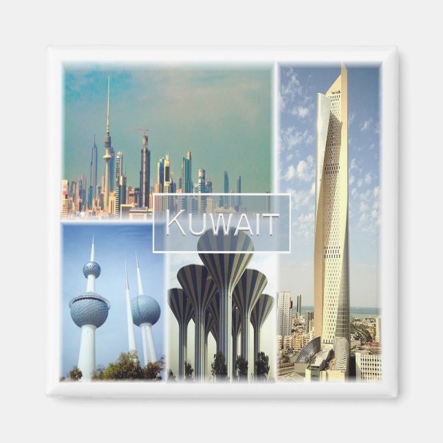 Aimant zKW003 KUWAIT mosaïque, Asie, réfrigérateur (Devant)