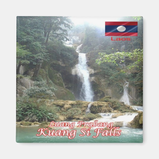 Aimant zLA009 KUANG SI FALLS Luang Prabang, Laos, Frigo (Devant)