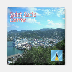 Aimant zLC007 CASTRIES, Sainte-Lucie, Amérique, Frigo