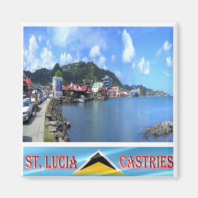 Aimant zLC008 CASTRIES, Port, Sainte-Lucie, Frigo (Devant)