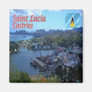 Aimant zLC011 CASTRIES, Vue aérienne, Sainte-Lucie, Réfri