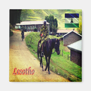 Aimant zLS003 LESOTHO, Couverture Basotho, Afrique, Réfri