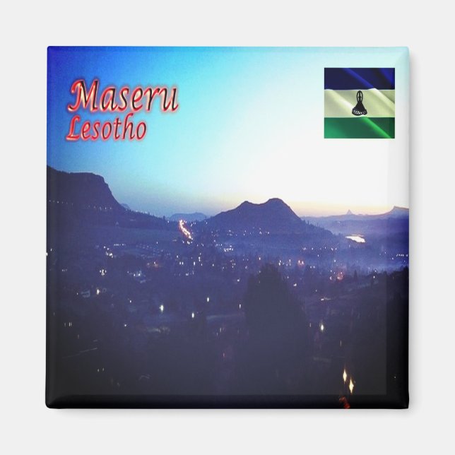 Aimant zLS009 MASERU Nuit, Lesotho, Afrique, Réfrigérateu (Devant)