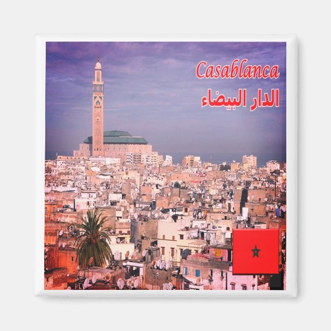 Aimant zMA005 CASABLANCA, Maroc, Afrique, (Devant)