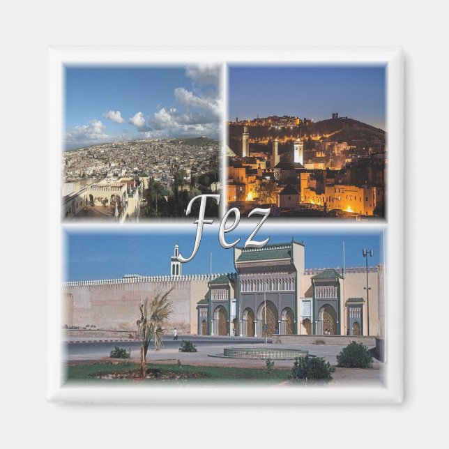 Aimant zMA016 FEZ, Mosaïque, Maroc, Afrique, Frigo (Devant)