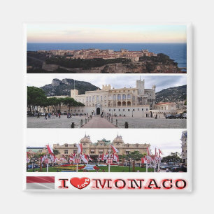 Aimant zMC034 MonACO collage "I Love", Fridge