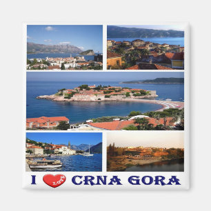 Aimant zME004 CRNA GORA, Monténégro, I Love, Fridge