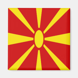 Aimant zMK001 DRAPEAU Macédonien du Nord, Macédoine, réfr