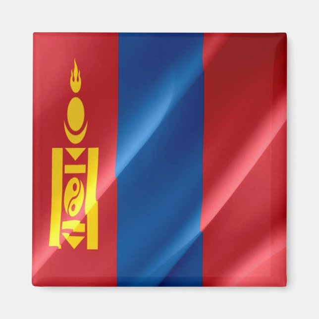 Aimant zMN002 portant un DRAPEAU MONGOL Mongolie, (Devant)