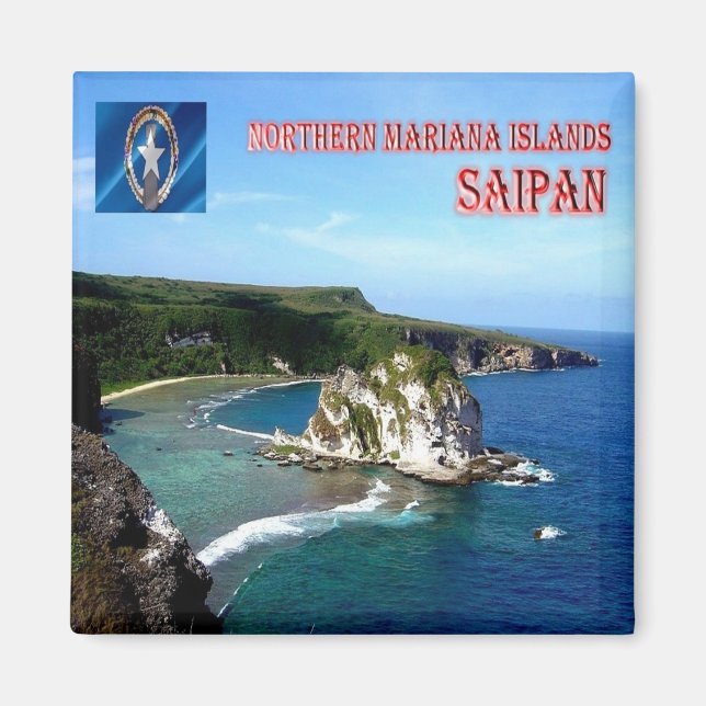 Aimant zMP006 SAIPAN, ÎLES MARIANA DU NORD, Réfrigérateur (Devant)