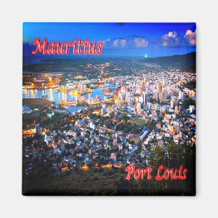 Aimant zMU013 PORT LOUIS, Panorama, Maurice, Réfrigérateu