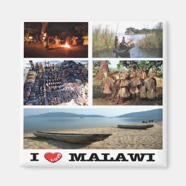 Aimant zMW009 MALAWI Love, Mosaïque, Afrique, Réfrigérate (Devant)