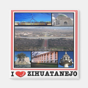 Aimant zMX006 ZIHUATANEJO I Love, Mosaic, Mexique, Fridge