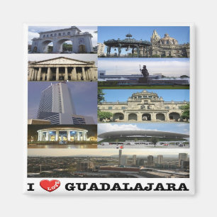 Aimant zMX017 GUADALAJARA I Love, Mosaïque, Mexique, Frig