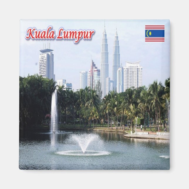 Aimant zMY021 panorama KUALA LUMPUR Malaisie Asie, Fridge (Devant)