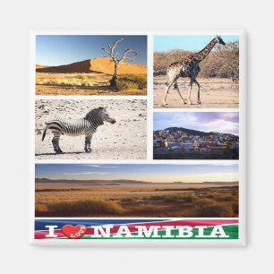 Aimant zNA007 NAMIBIA I Love, Mosaïque, Afrique, Réfrigér