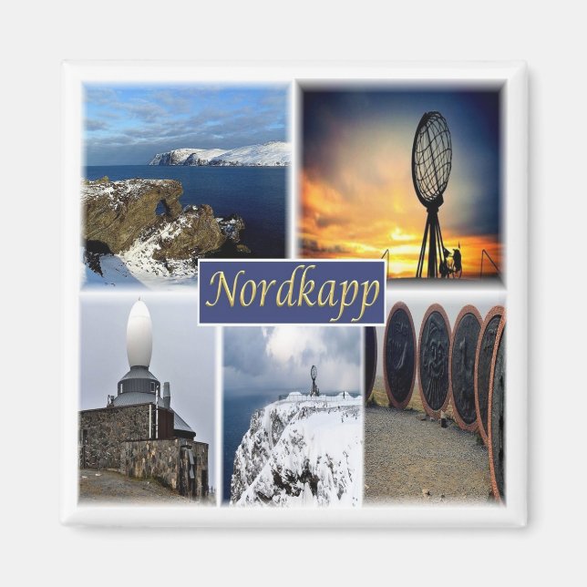 Aimant zNO007 NORDKAPP NORTH CAPE, Norvège, Europe, réfri (Devant)