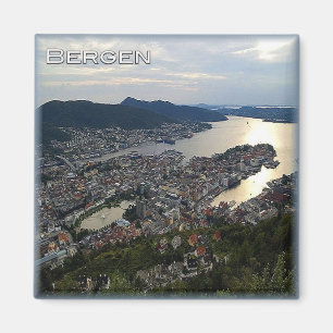 Aimant zNO018 BERGEN panorama, Norvège, Europe, Fridge