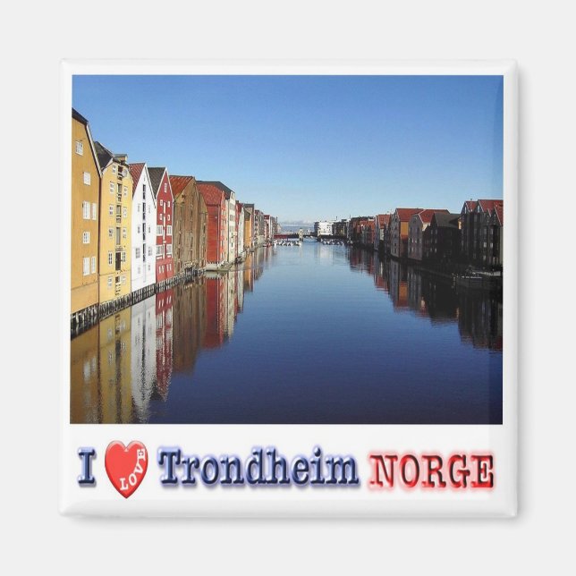 Aimant zNO026 TRONDHEIM "I Love", Norvège, Europe, Fridge (Devant)