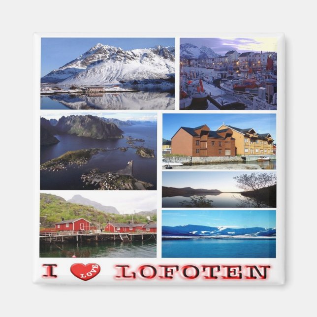 Aimant zNO038 LOFOTEN "I Love", Norvège, Europe, Fridge (Devant)