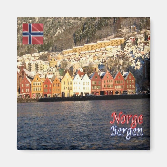Aimant zNO074 BERGEN BRYGGEN, Norvège, Europe, Fridge (Devant)