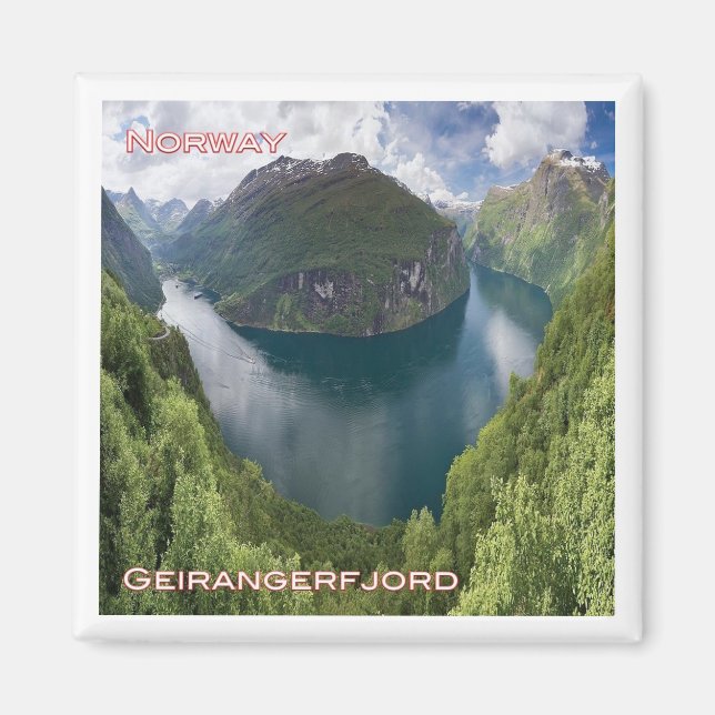 Aimant zNO121 GEIRANGERFJORD panorama, Norvège, Frigo (Devant)