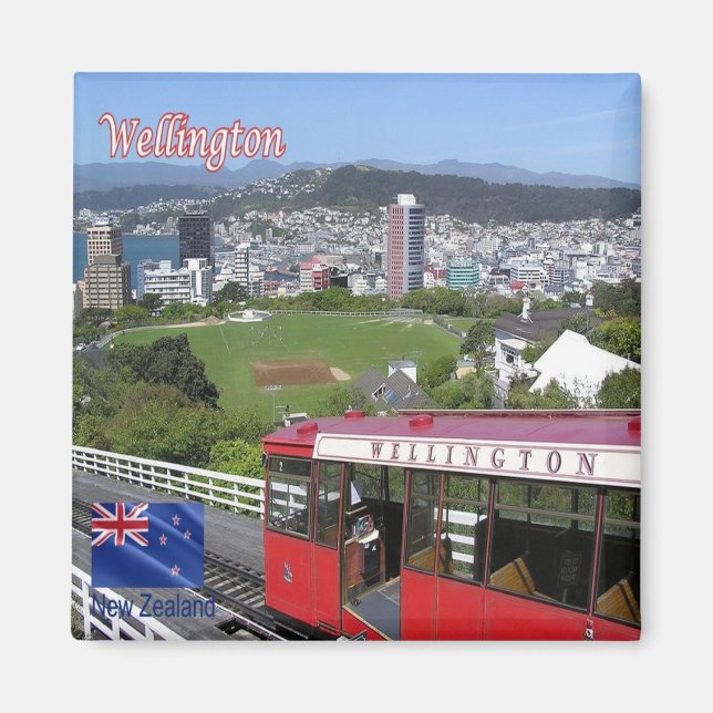 Aimant zNZ009 WELLINGTON, Téléphérique, NEW ZEALAND, Réfr (Devant)