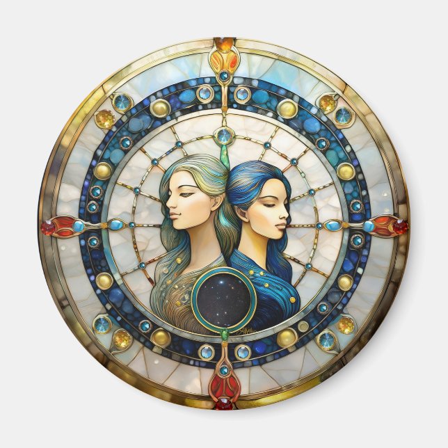 Aimant Zodiac - Gemini Les Jumeaux (Devant)