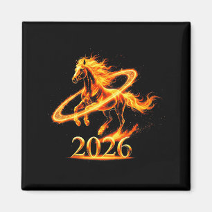 Aimant Zodiaque feu année d'or du cheval 2026 nouvelle lu