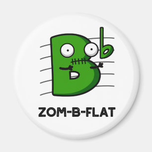 Aimant Zom-B-Flat Drôle Halloween Zombie Musique Pun
