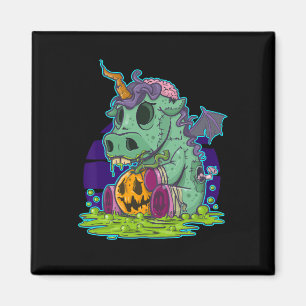 Aimant Zombie Unicorn Halloween Costume Fantôme-maman