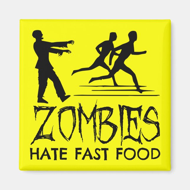 Aimant Zombies Hait Fast Food (Devant)