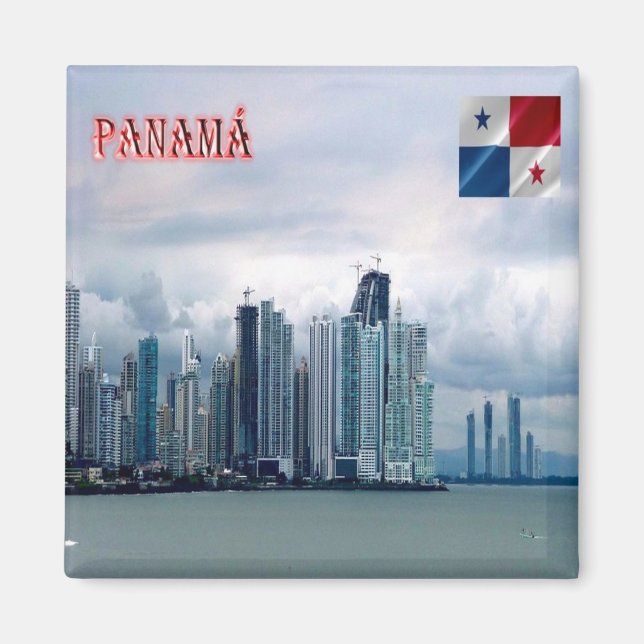 Aimant zPA013 PANAMA, Skyline, Amérique, réfrigérateur (Devant)