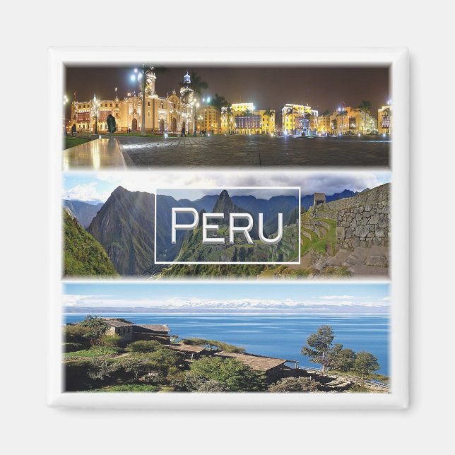Aimant zPE007 PERU, Mosaïque, Amérique, Réfrigérateur (Devant)