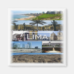 Aimant zPE008 mosaïque de LIMA au Pérou, Amérique, Fridge