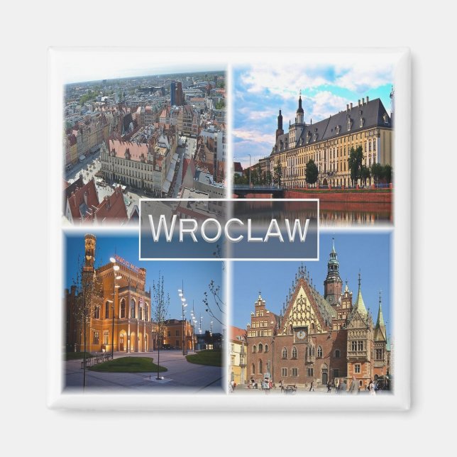 Aimant zPL005 WROCLAW, Pologne, Europe, Fridge (Devant)