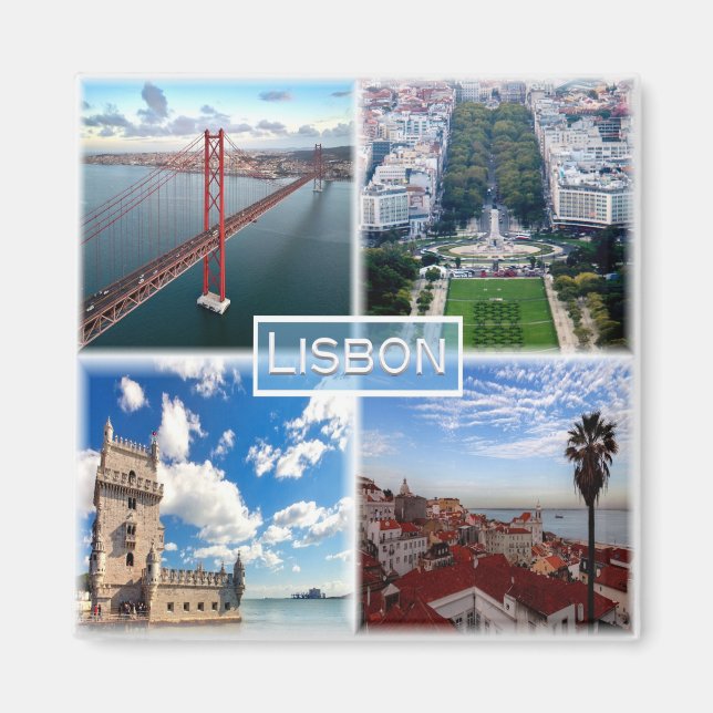 Aimant zPT004 LISBON, 25 pont de Abril, réfrigérateur (Devant)