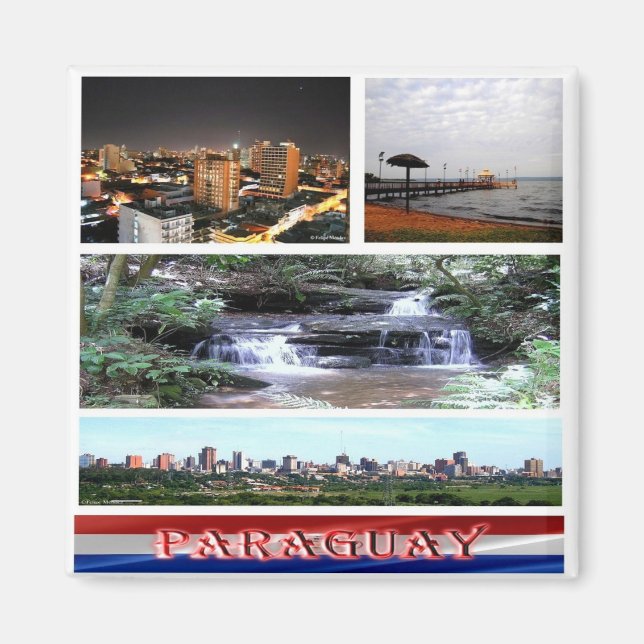 Aimant zPY003 PARAGUAY, Mosaïque, Amérique, Frigo (Devant)