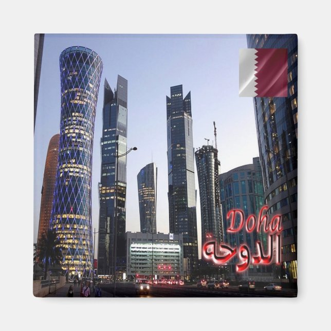 Aimant zQA007 TORNADO & PALM TOWER à Doha, Qatar, Fridge (Devant)
