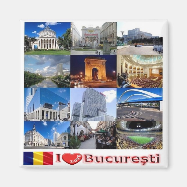 Aimant zRO008 BUCHAREST "I Love", Roumanie, Europe, Fridg (Devant)