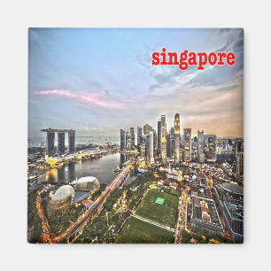 Aimant zSG009 SINGAPOUR vue LION CITY, Asie, Fridge
