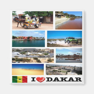 Aimant zSN013 DAKAR I Love, Mosaic, Senegal, Fridge