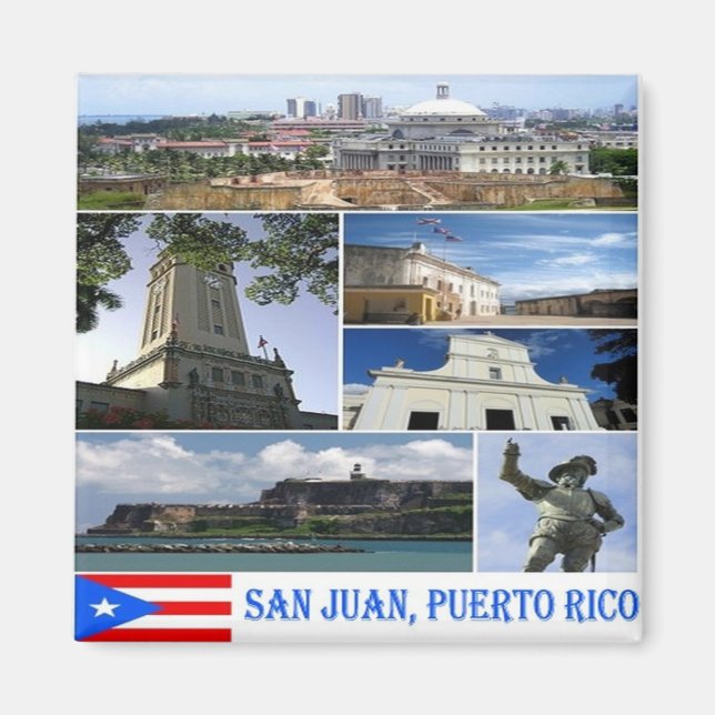 Aimant zSR019 PORTO RICO, Mosaic, San Juan, Frigo (Devant)