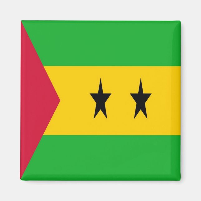 Aimant ZST001 SAO TOMÈ et PRINCIPE, Drapeau, Afrique (Devant)