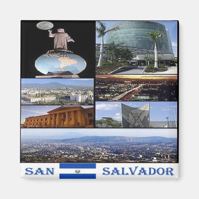 Aimant zSV010 EL SALVADOR, Mosaïque, Amérique, Frigo (Devant)